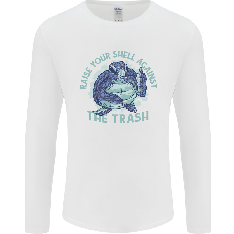 Offensive Turtle Environment Climate Change Mens Long Sleeve T-Shirt White