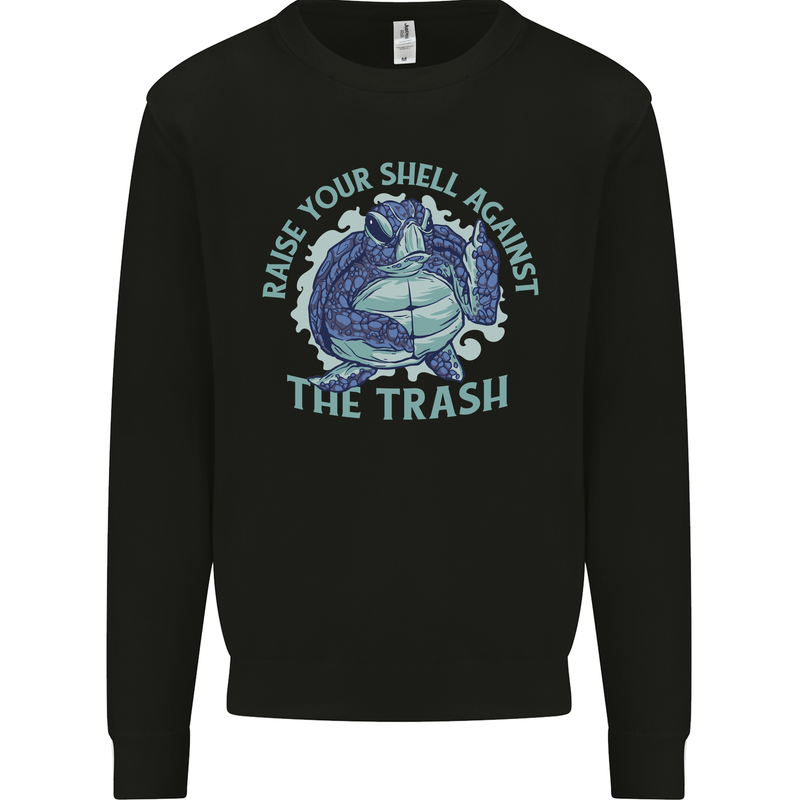 Offensive Turtle Environment Climate Change Mens Sweatshirt Jumper Black