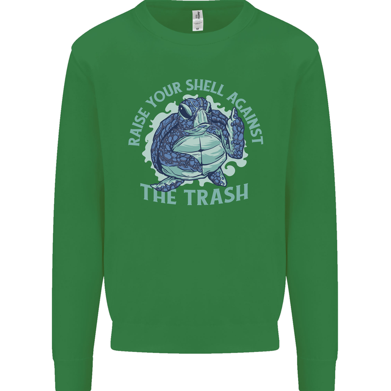 Offensive Turtle Environment Climate Change Mens Sweatshirt Jumper Irish Green