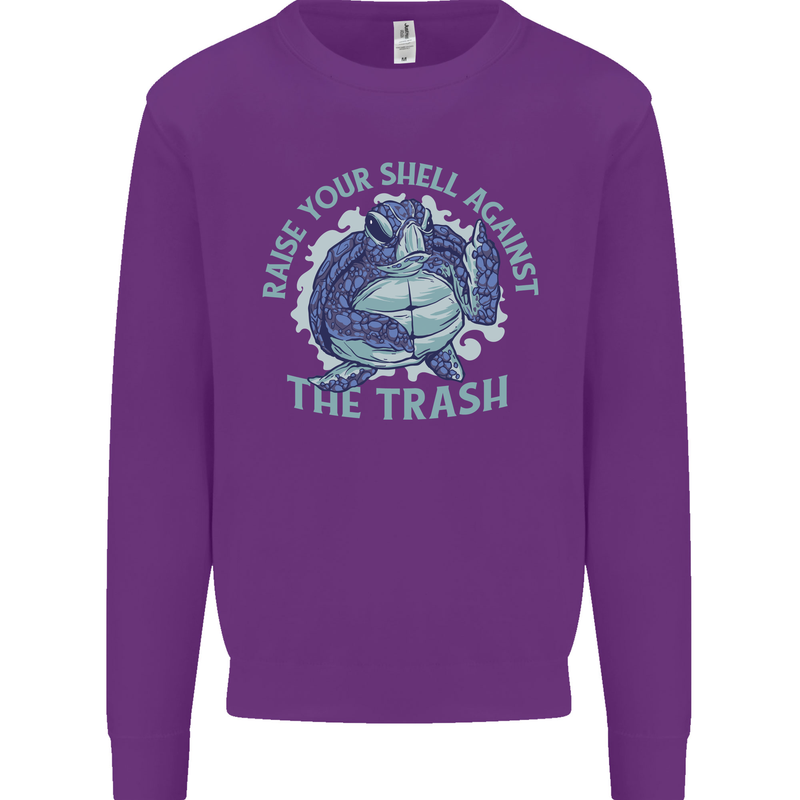Offensive Turtle Environment Climate Change Mens Sweatshirt Jumper Purple