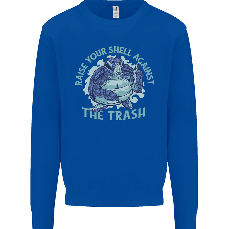 Offensive Turtle Environment Climate Change Mens Sweatshirt Jumper Royal Blue