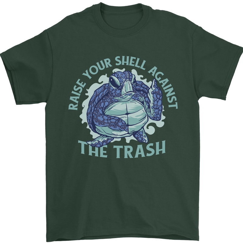 Offensive Turtle Environment Climate Change Mens T-Shirt 100% Cotton Forest Green