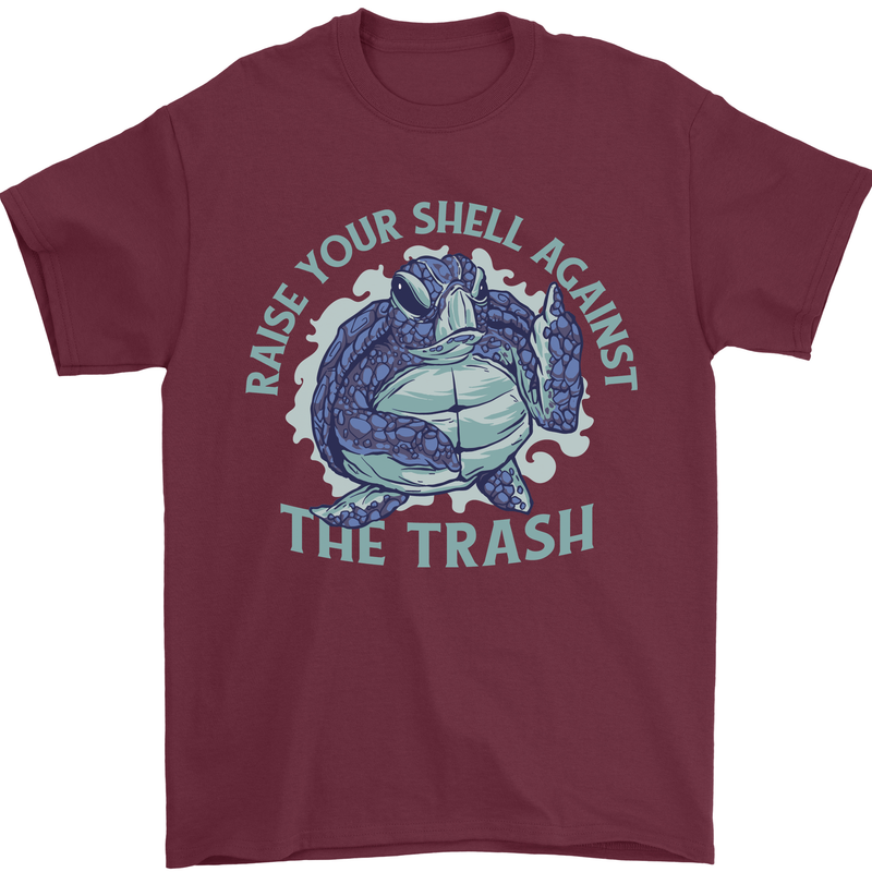 Offensive Turtle Environment Climate Change Mens T-Shirt 100% Cotton Maroon