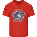 Offensive Turtle Environment Climate Change Mens V-Neck Cotton T-Shirt Red