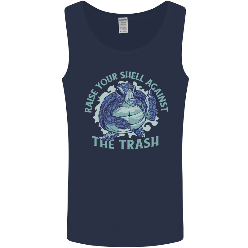 Offensive Turtle Environment Climate Change Mens Vest Tank Top Navy Blue