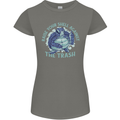 Offensive Turtle Environment Climate Change Womens Petite Cut T-Shirt Charcoal
