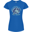 Offensive Turtle Environment Climate Change Womens Petite Cut T-Shirt Royal Blue