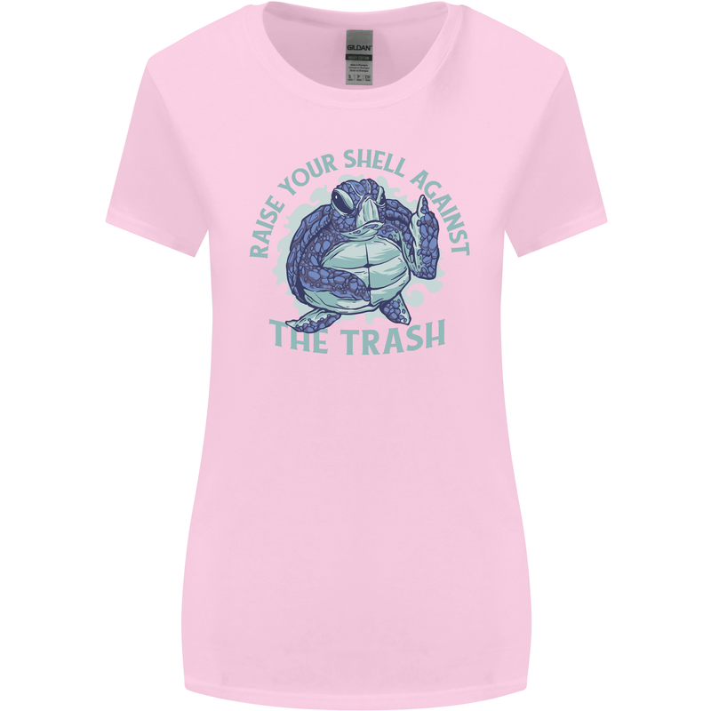 Offensive Turtle Environment Climate Change Womens Wider Cut T-Shirt Light Pink