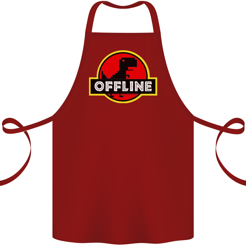 Offline Funny Gamer Gaming Cotton Apron 100% Organic Maroon