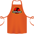 Offline Funny Gamer Gaming Cotton Apron 100% Organic Orange