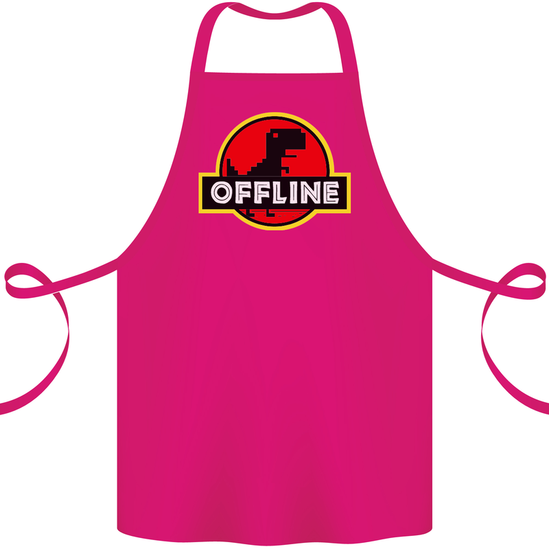 Offline Funny Gamer Gaming Cotton Apron 100% Organic Pink
