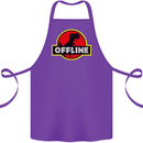 Offline Funny Gamer Gaming Cotton Apron 100% Organic Purple