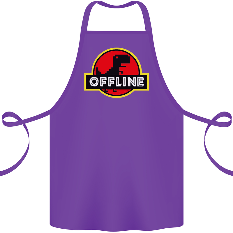 Offline Funny Gamer Gaming Cotton Apron 100% Organic Purple