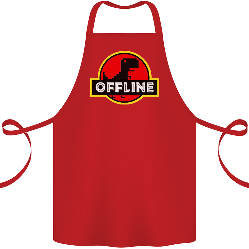 Offline Funny Gamer Gaming Cotton Apron 100% Organic Red
