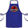 Offline Funny Gamer Gaming Cotton Apron 100% Organic Royal Blue