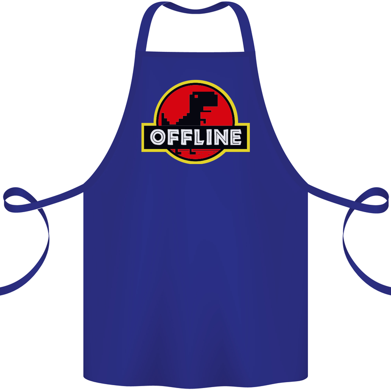 Offline Funny Gamer Gaming Cotton Apron 100% Organic Royal Blue