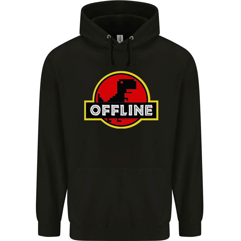 Offline Funny Gamer Gaming Mens 80% Cotton Hoodie Black