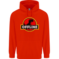 Offline Funny Gamer Gaming Mens 80% Cotton Hoodie Bright Red