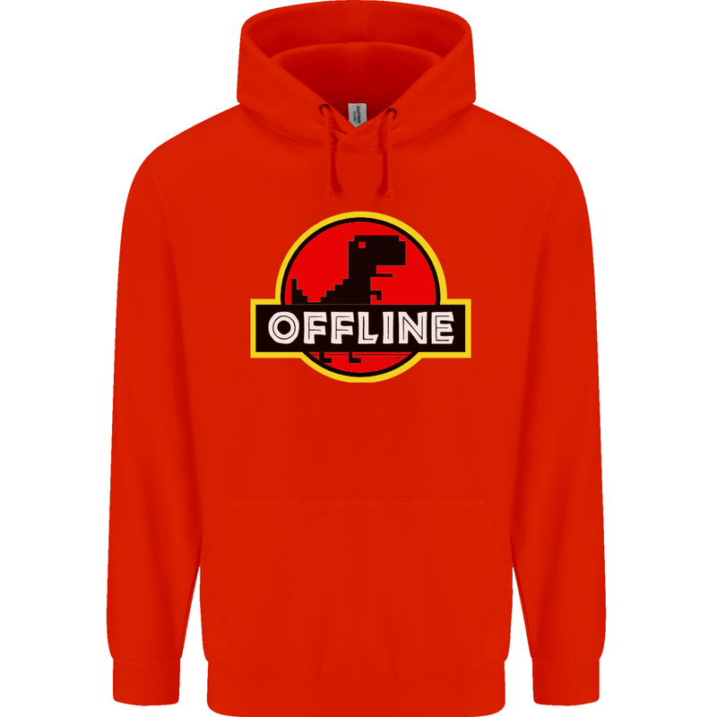Offline Funny Gamer Gaming Mens 80% Cotton Hoodie Bright Red