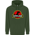 Offline Funny Gamer Gaming Mens 80% Cotton Hoodie Forest Green