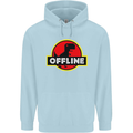 Offline Funny Gamer Gaming Mens 80% Cotton Hoodie Light Blue