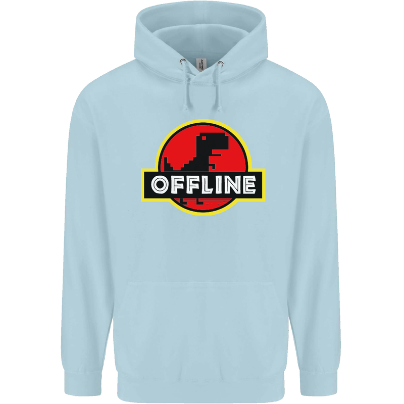 Offline Funny Gamer Gaming Mens 80% Cotton Hoodie Light Blue