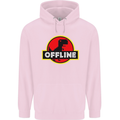 Offline Funny Gamer Gaming Mens 80% Cotton Hoodie Light Pink