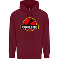 Offline Funny Gamer Gaming Mens 80% Cotton Hoodie Maroon