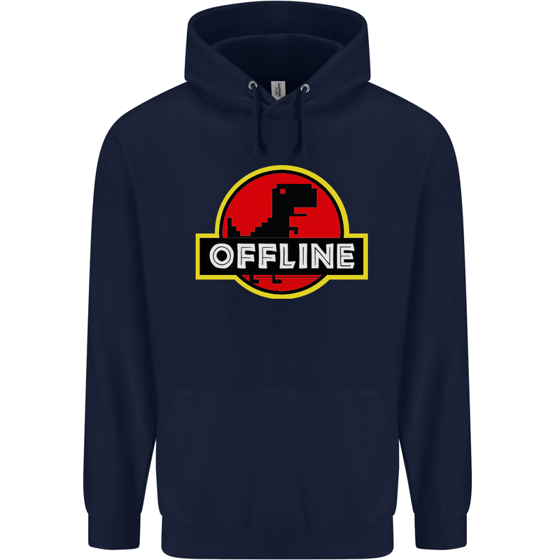 Offline Funny Gamer Gaming Mens 80% Cotton Hoodie Navy Blue