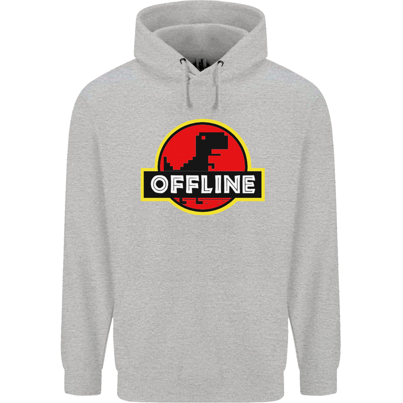 Offline Funny Gamer Gaming Mens 80% Cotton Hoodie Sports Grey