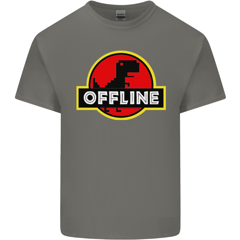 Offline Funny Gamer Gaming Mens Cotton T-Shirt Tee Top Charcoal