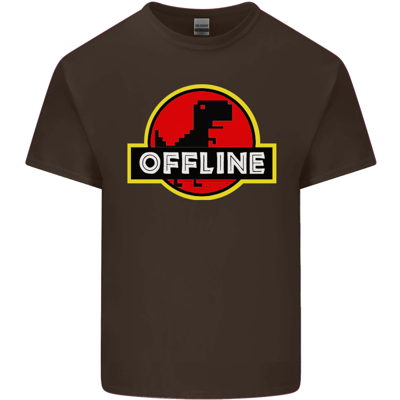 Offline Funny Gamer Gaming Mens Cotton T-Shirt Tee Top Dark Chocolate