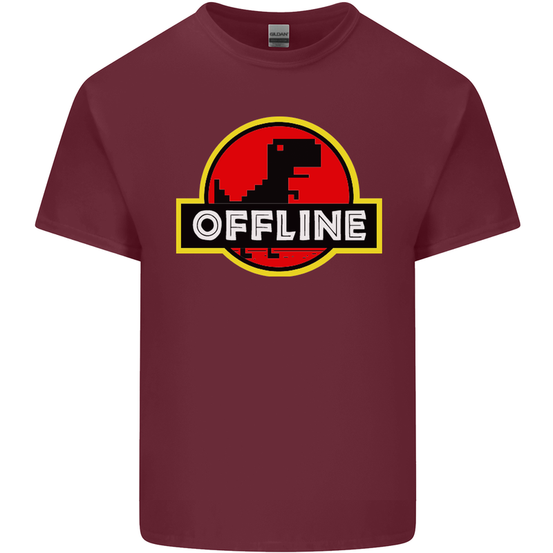 Offline Funny Gamer Gaming Mens Cotton T-Shirt Tee Top Maroon