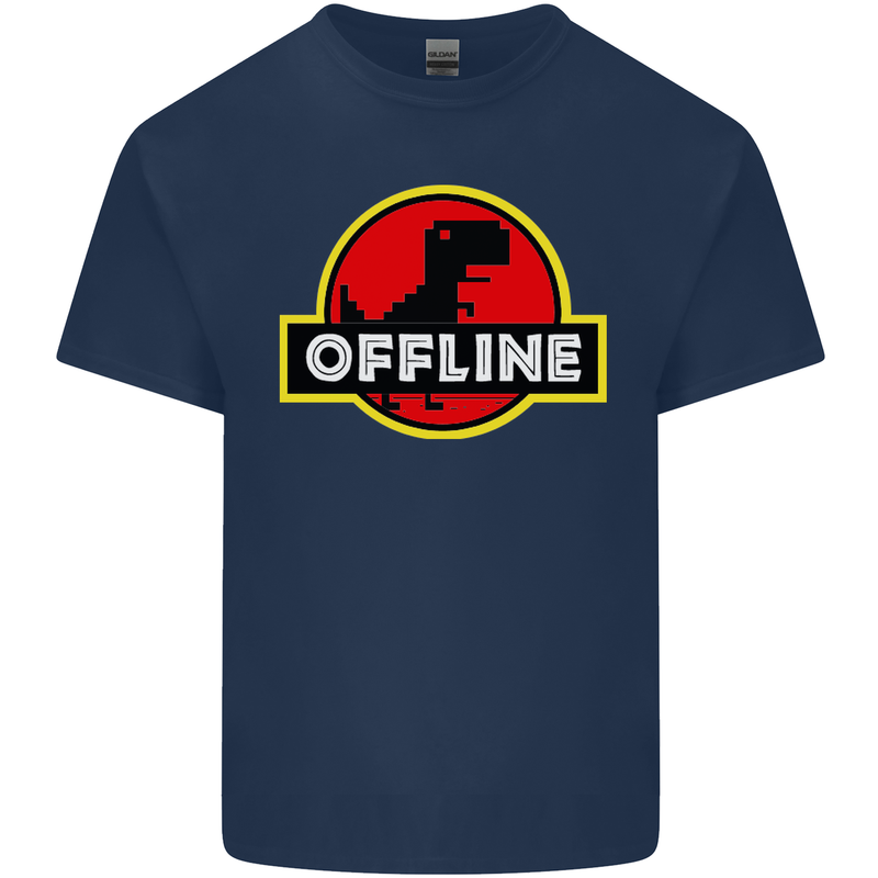 Offline Funny Gamer Gaming Mens Cotton T-Shirt Tee Top Navy Blue