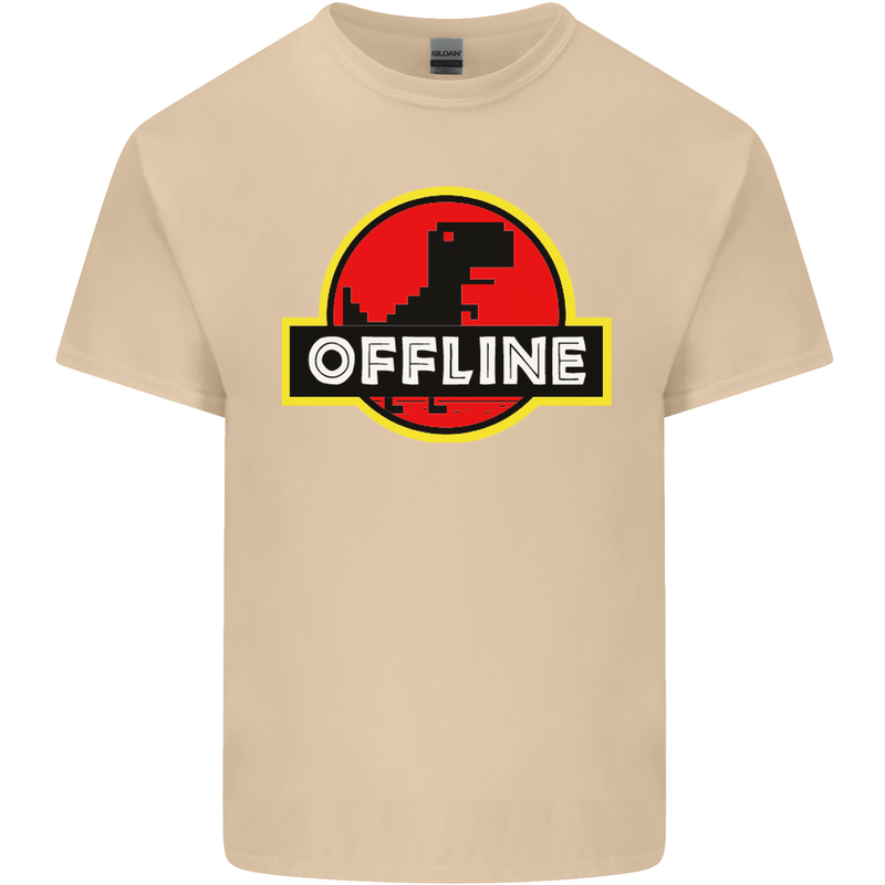 Offline Funny Gamer Gaming Mens Cotton T-Shirt Tee Top Sand