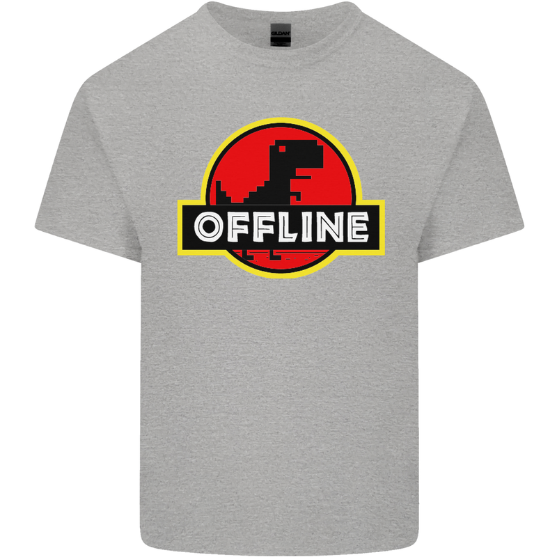 Offline Funny Gamer Gaming Mens Cotton T-Shirt Tee Top Sports Grey