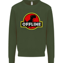 Offline Funny Gamer Gaming Mens Sweatshirt Jumper Forest Green