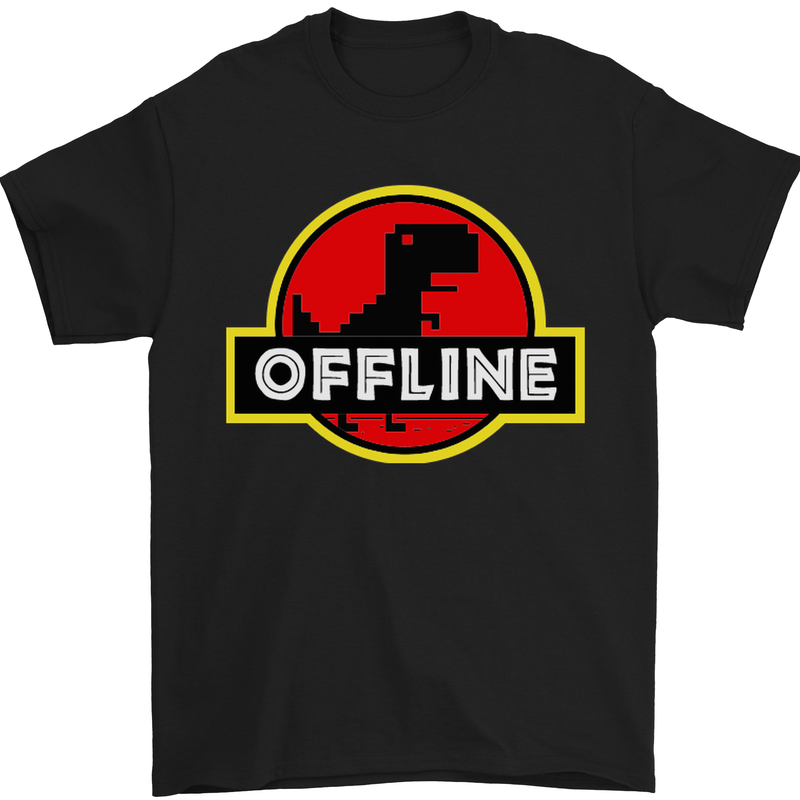 Offline Funny Gamer Gaming Mens T-Shirt Cotton Gildan Black