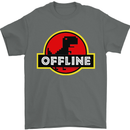 Offline Funny Gamer Gaming Mens T-Shirt Cotton Gildan Charcoal
