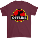 Offline Funny Gamer Gaming Mens T-Shirt Cotton Gildan Maroon