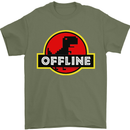 Offline Funny Gamer Gaming Mens T-Shirt Cotton Gildan Military Green