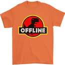 Offline Funny Gamer Gaming Mens T-Shirt Cotton Gildan Orange