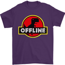 Offline Funny Gamer Gaming Mens T-Shirt Cotton Gildan Purple