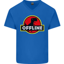 Offline Funny Gamer Gaming Mens V-Neck Cotton T-Shirt Royal Blue