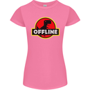 Offline Funny Gamer Gaming Womens Petite Cut T-Shirt Azalea