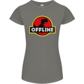 Offline Funny Gamer Gaming Womens Petite Cut T-Shirt Charcoal