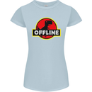 Offline Funny Gamer Gaming Womens Petite Cut T-Shirt Light Blue