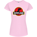 Offline Funny Gamer Gaming Womens Petite Cut T-Shirt Light Pink