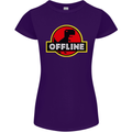 Offline Funny Gamer Gaming Womens Petite Cut T-Shirt Purple