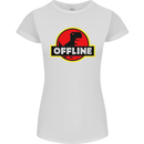 Offline Funny Gamer Gaming Womens Petite Cut T-Shirt White